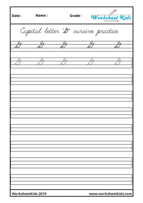 Capital Cursive Writing: Free A-Z Letters Practice for 5th Grade