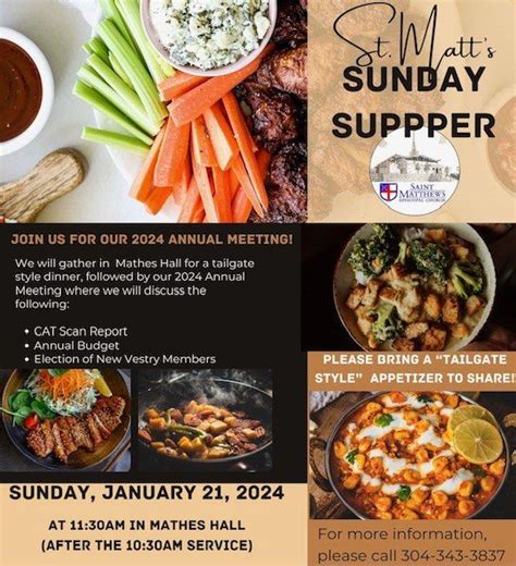 Sunday Supper & Annual Meeting, St. Matthew's Episcopal Church ...