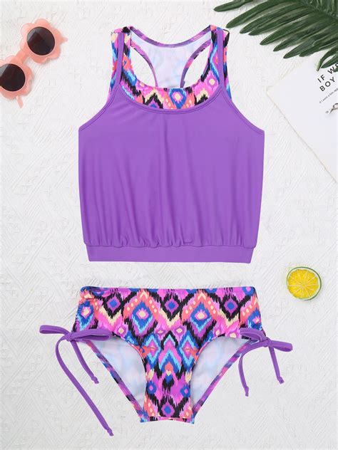 Kids Girls Swimsuit Two Piece Little Girl Beachwea... - Vicedeal