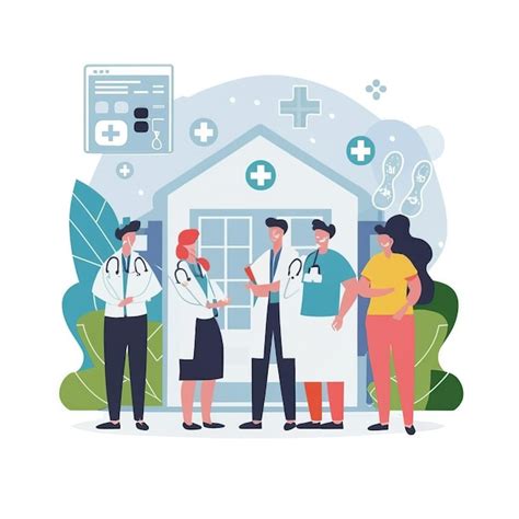 2d vector illustration colorful the medical field and care between the ...