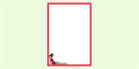Simple Blank Cobra Pose Page Border | Page Borders - Twinkl