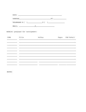 Image result for Consignment Form Book