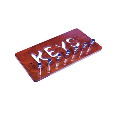 Gkart Keys Name Rectangle Hand Made, (7 Hooks) Glossy Harvest Wood ...