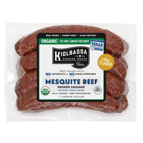 Organic Mesquite Beef Smoked Sausage - Kiolbassa