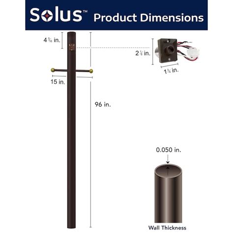 Solus 96-in Bronze Modern/Contemporary Outdoor Pole with Dusk-to-Dawn ...