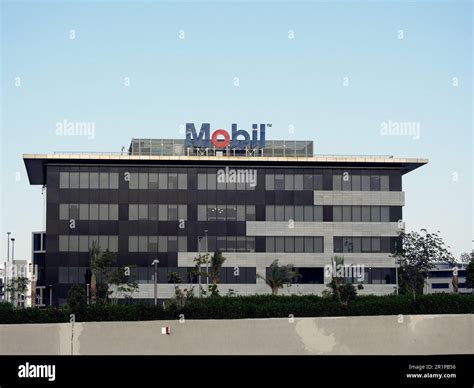 Cairo, Egypt, May 4 2023: Mobil Egypt, a petroleum brand owned and operated by American oil and ...