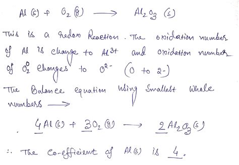 Image result for Al O2 Balanced Equation