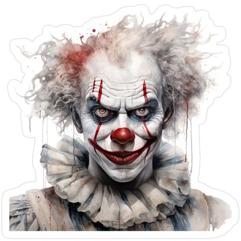 Scary Clowns Of Horror Sticker in 2025 | Scary clowns, Painting style ...