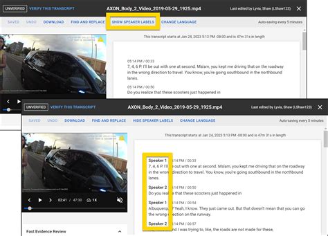 Manage speakers in Transcription Assistant - Axon Auto-Transcribe