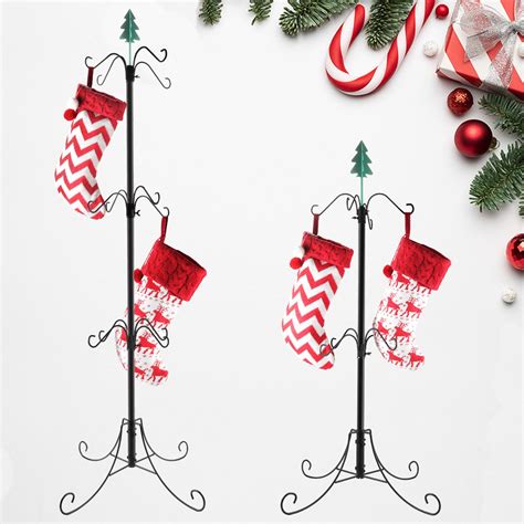 Amazon.com: Bvomheez Freestanding Christmas Stocking Holder Tree, Max ...