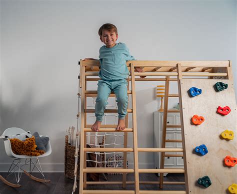 Buy Avenlur Indoor Playground Jungle Gym Kids, Toddlers Wooden Climber ...