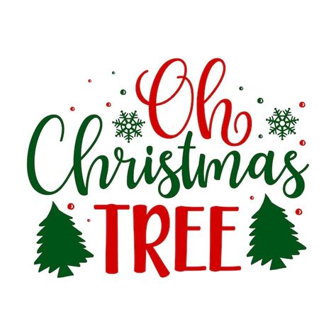 Oh christmas tree unique typography element premium vector design ...