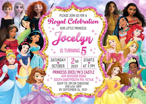 Princess video birthday invitation princesses animated invitation ...