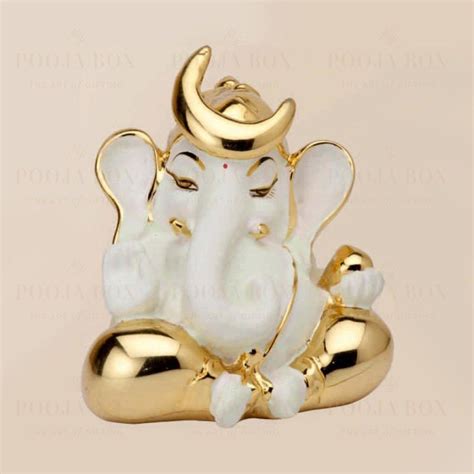 Buy 24K Gold Foil Chanda Ganesha Online in India - Mypoojabox.in