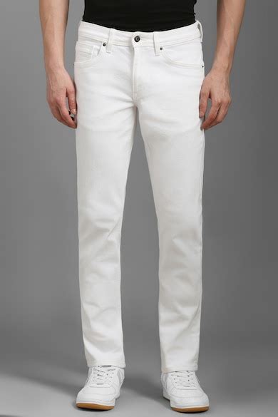 Buy Men White Dark Slim Fit Jeans Online - 39755348 | Louis Philippe