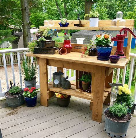 20 Garden Planting Table Potting Bench Ideas For This Year | SharonSable
