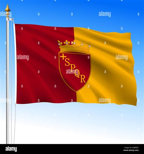 Rome, Italy, waving flag of the city, europe, vector illustration Stock ...