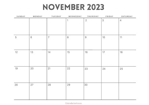 November 2023 calendar printables | calendar printables, november ...