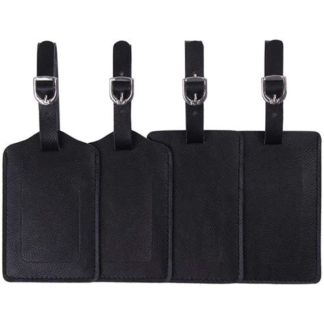 Leather Luggage Tags 4 Pack Bag Suitcase Labels | Desertcart INDIA