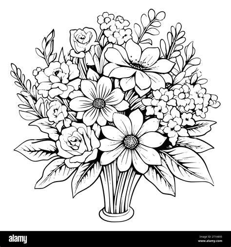 Flower Bouquet Coloring Pages