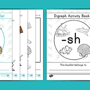 -sh Digraph Activity Booklet for 1st-2nd Grade