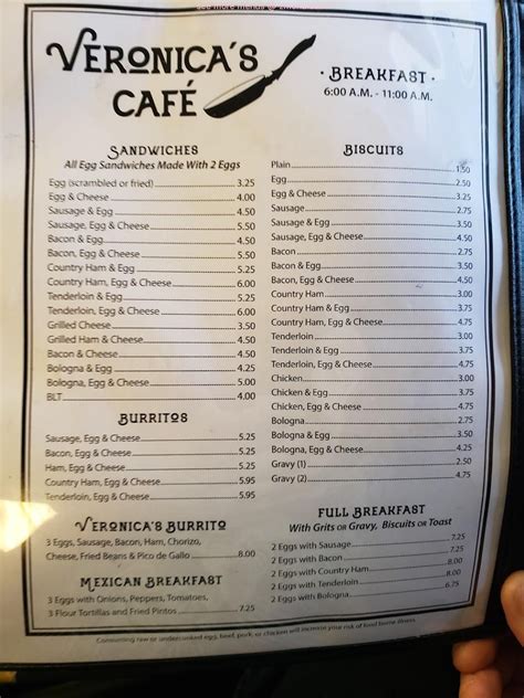 Online Menu of Veronica's Cafe Restaurant, Rabun Gap, Georgia, 30568 ...