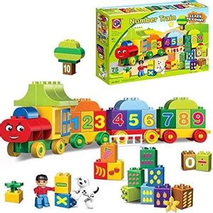 KNAFS 75 pcs Number Train Vehicle Blocks, 123 Block Toy for Kids Price ...