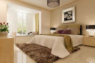 【卧室中，屋内灯光柔和，地毯的材质采用现代的主流色调，而吊灯的选择上很绚丽，给我们不一样的视觉效果，让我们在感受现代简约的温暖，床布选择白色的 ...