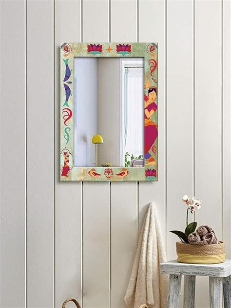 Buy 999STORE Engineered Wood Printed Rectangular Shape Mirror Face ...