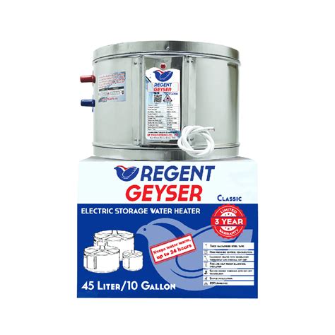 Regent 45 Liter Geyser/Water Heater Classic, 10 Gallon