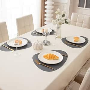 Buy HOKIPO Premium Faux Leather Dining Table Mats, Heat Resistant Leak ...