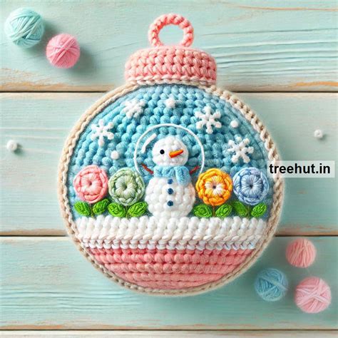 Winter Crochet Snow Globe Ideas for Appliques and Small Projects with ...