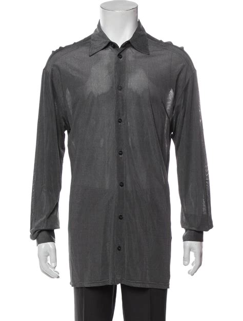Versus Versace Printed Long Sleeve Dress Shirt - Black Dress Shirts ...