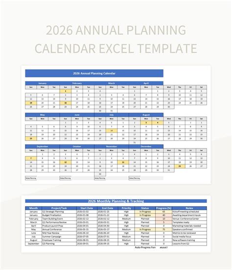 Excel Template For Calendar 2026