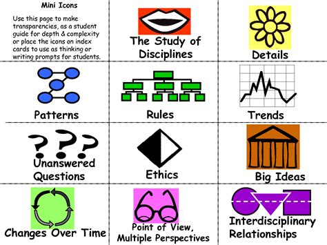 Printable Depth And Complexity Icons