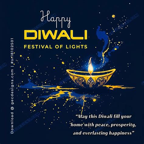 Happy Diwali image with a Golden lamp and a blue background for warm ...