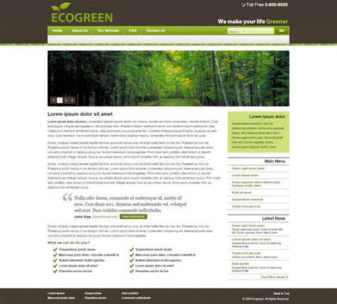 Environment Web Design Template 的图像结果