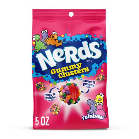 NERDS Gummy Clusters, Candy, Rainbow, Crunchy and Gummy, Back To School ...