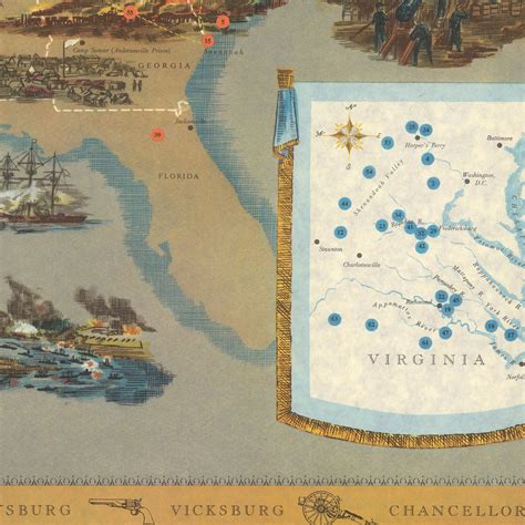 Civil War Battle Maps, Gettysburg, Vicksburg, & Port Royal - Muir Way