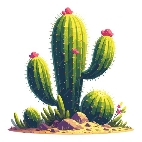Premium Vector | Vector Opuntia cactus plant clipart