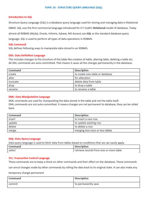 Image result for Structured Query Language Table