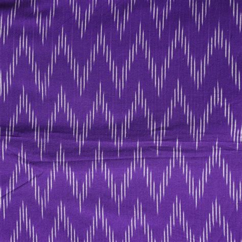 Pure Cotton Ikkat Purple With Cream Zig Zag Woven Fabric – Sanskruti