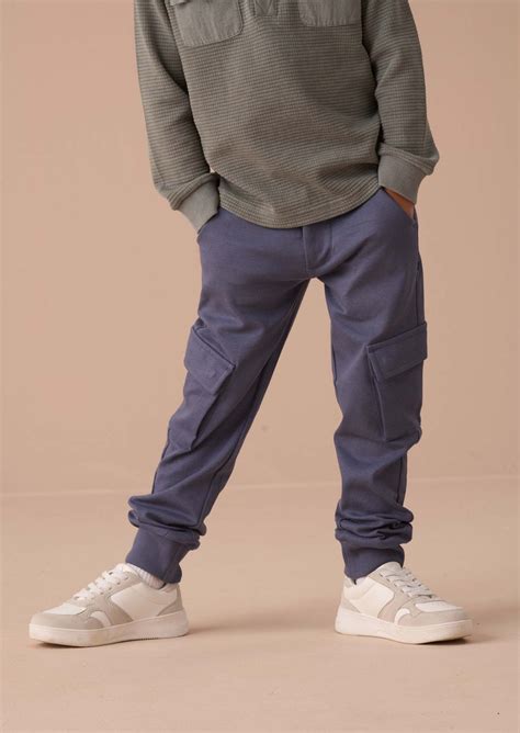 Angel & Rocket Boys Self Textured Blue Trousers