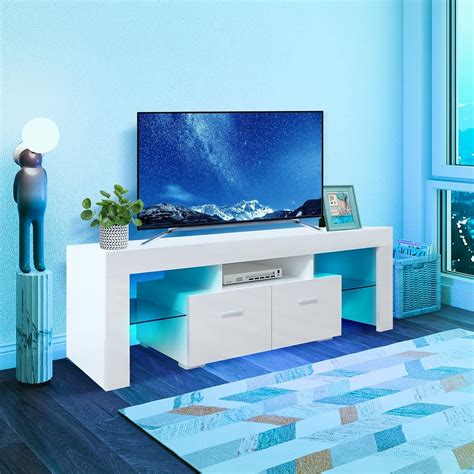 ANTSKU TV Stand with LED Lights up to 55 inch TV, Smart India | Ubuy