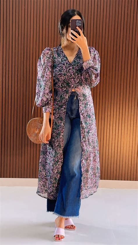 Lavanya Georgette Anarkali Kurti – Malhaar Label