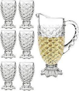 LURBA Luxury Crystal Pineapple Design Classic Set 1 Jug - 1 and 6 Glass ...