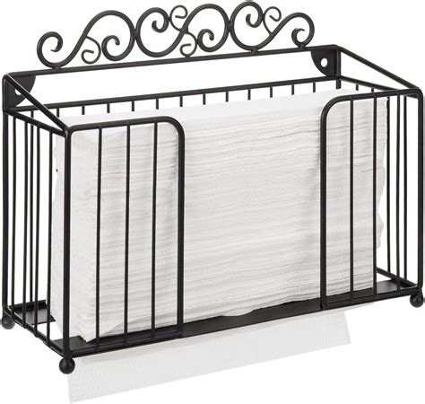 Buy MyGift Black Metal Bathroom Paper Towel Holder with Scrollwork ...