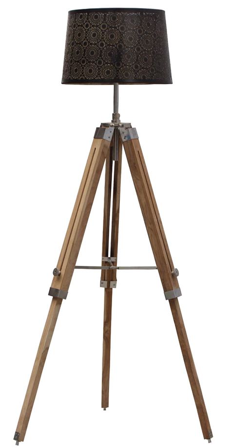 Classic Wood Tripod Floor Lamp Home Decor Lamp with Shade & Bulb ...