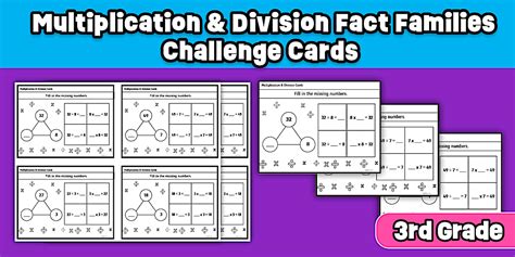 Multiplication & Division Related Facts Task Cards