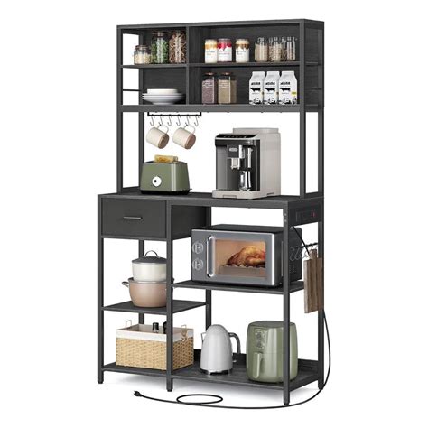 Kitchen Rack: Coffee Stand with Adjustable Storage Shelves, Bakers Rac ...